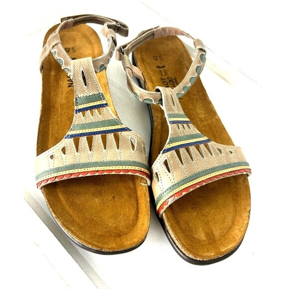 New Naot Khaki Gray Odelia Strappy Sandal Women US 11 Leather Slip On Shoes - Picture 5 of 11